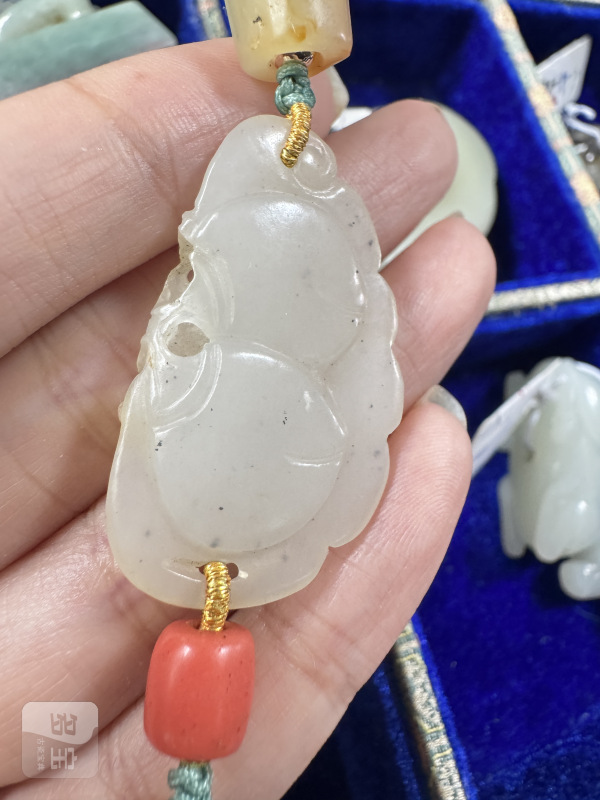 清 玉福寿坠多宝串 - 图5
